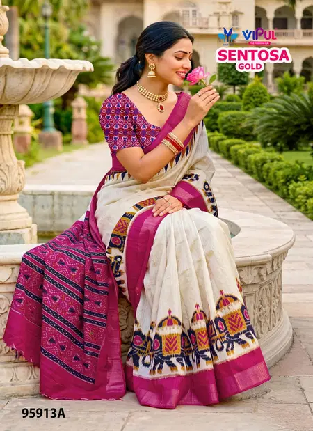 Sentosa Gold By Vipul Soft Silk Printed Sraee